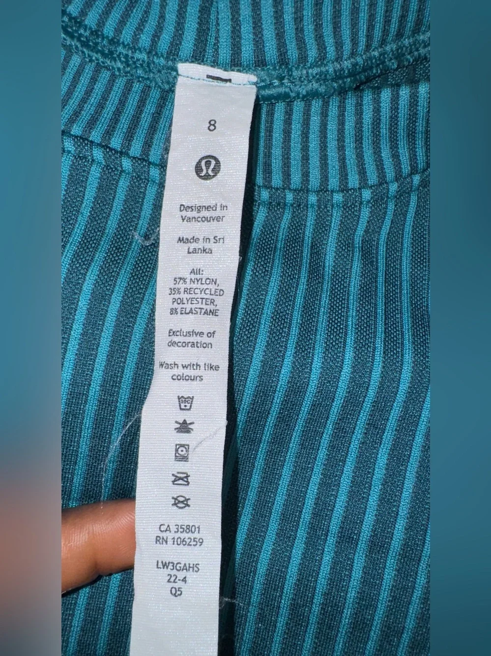 lululemon athletica Teal Ribbed Long Sleeve Pullover